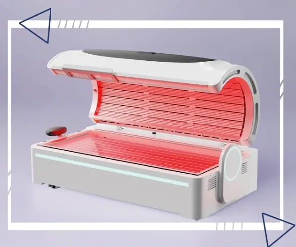 Åpen hvit rødlysseng for lysterapi